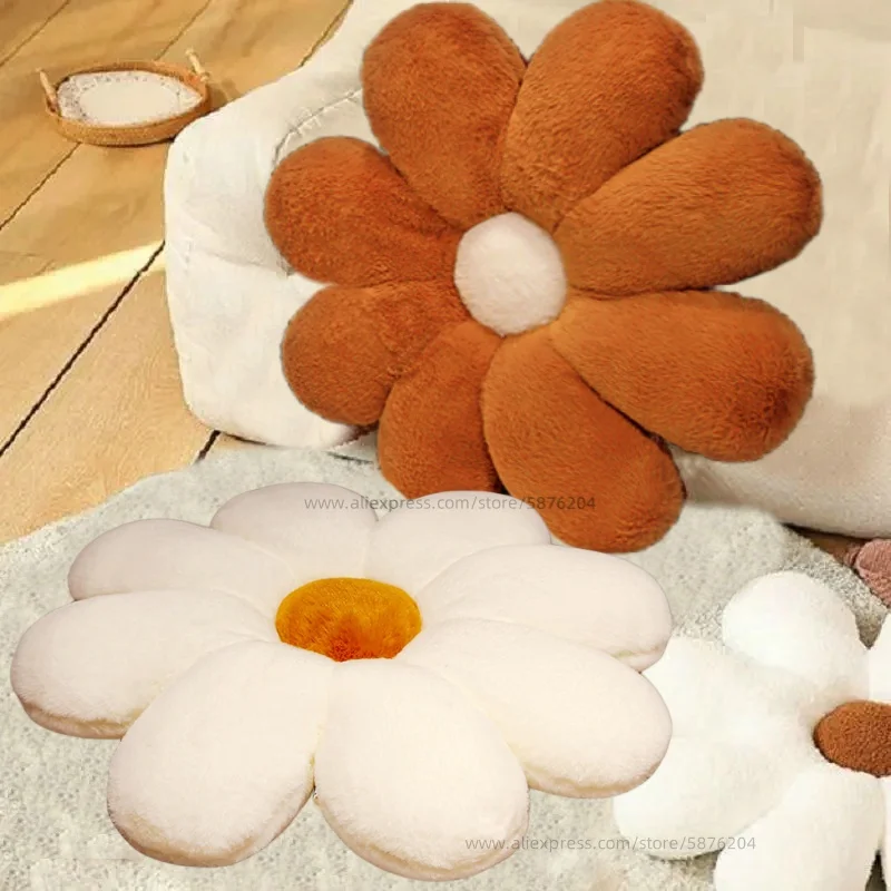 Super Soft Plush Daisy Flower Pillow Stuffed Car Seat Pillow Chair Cushion Floor Mat Room Sofa Decor Gift For Girl Room Birthday