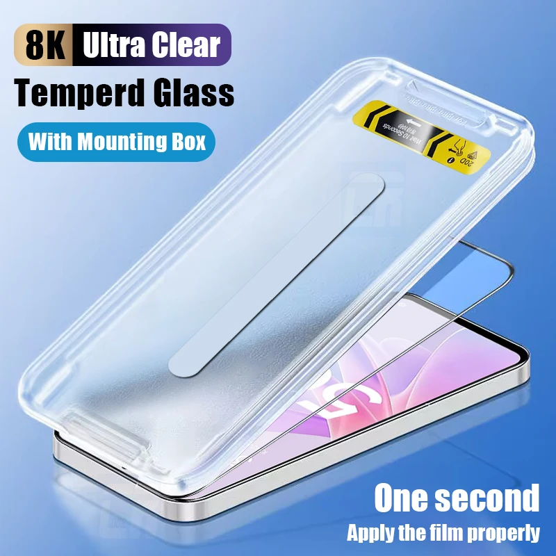 20D One-click Installation Tempered Glass For Oppo A98 A78 A58 5G A59 A38 A17 A18 A97 A77 4G A57 A58X A96 A76 Screen Protector