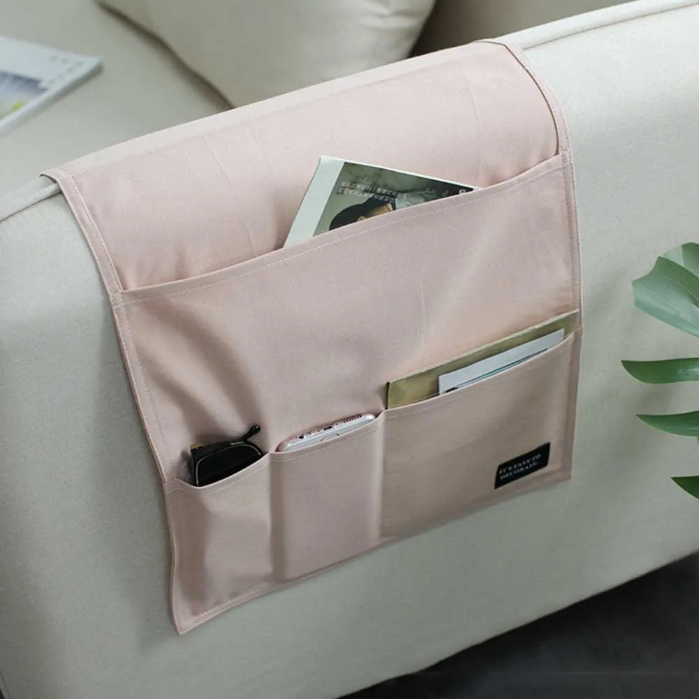 Storage Bag TV Remote Cellphone Modern Multifunctional Large Sofa Armrest Solid Couch Sundries Organizer Anti Slip Bedside Caddy