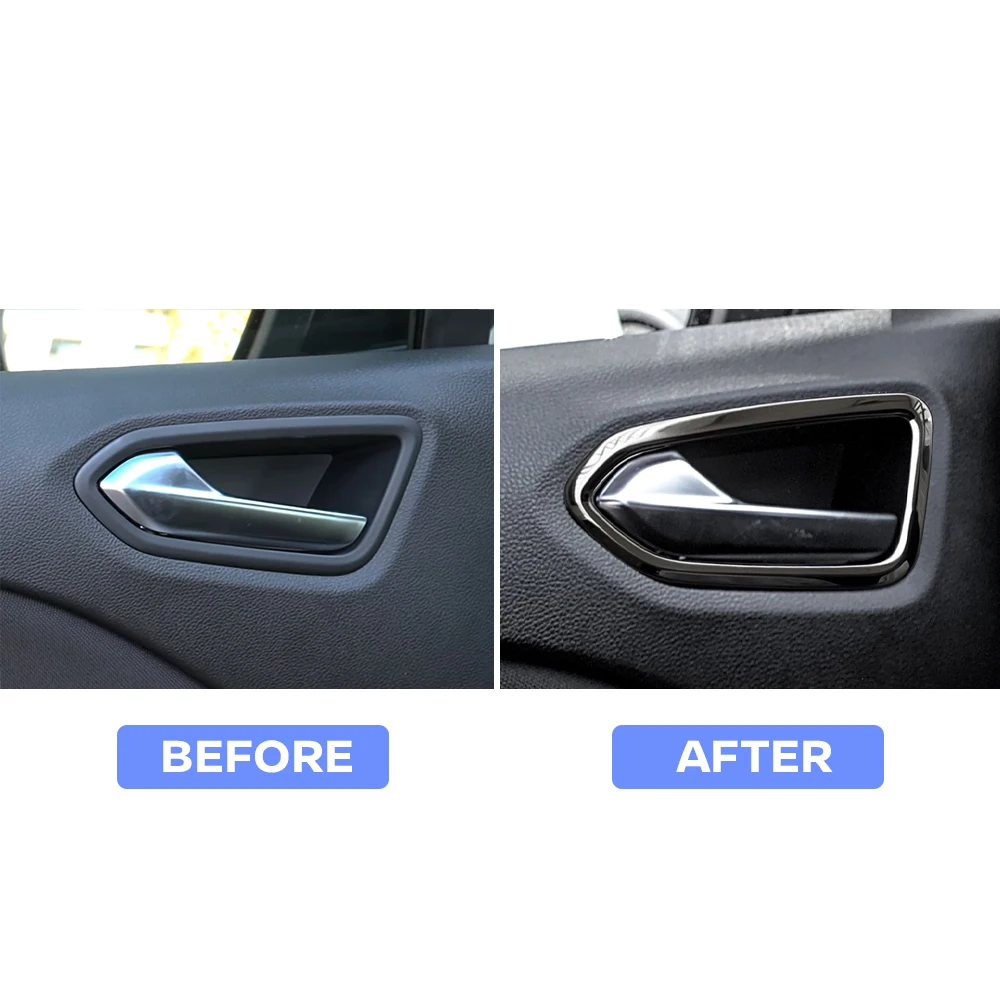 Accessories For 2019-2024 Renault Clio Arkana Captur LUTECIA Triber Inside Door Handle Bezel Trim Moldings Carbon Fiber Styling