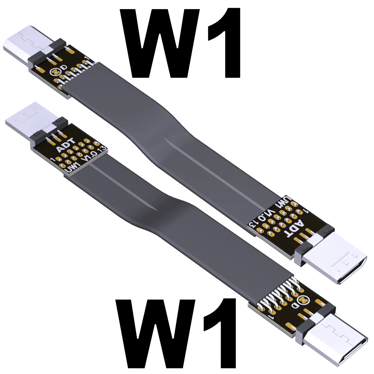 Cable de extensión de datos plano 13P doble 90 grados USB OTG 2,0 macho a macho micro-b a micro-b ángulo Fpv Cable de fotografía aérea ADT
