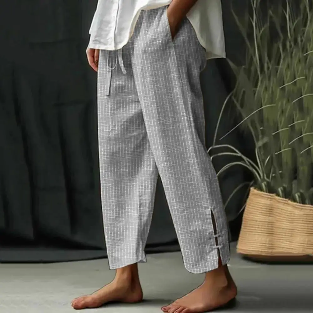 Vrouwen Mid-Rise Losse Casual Broek Stijlvolle Dames Wijde Pijpen Harembroek Met Zakken Voor De Lente Zomer Comfortabel Voor Casual