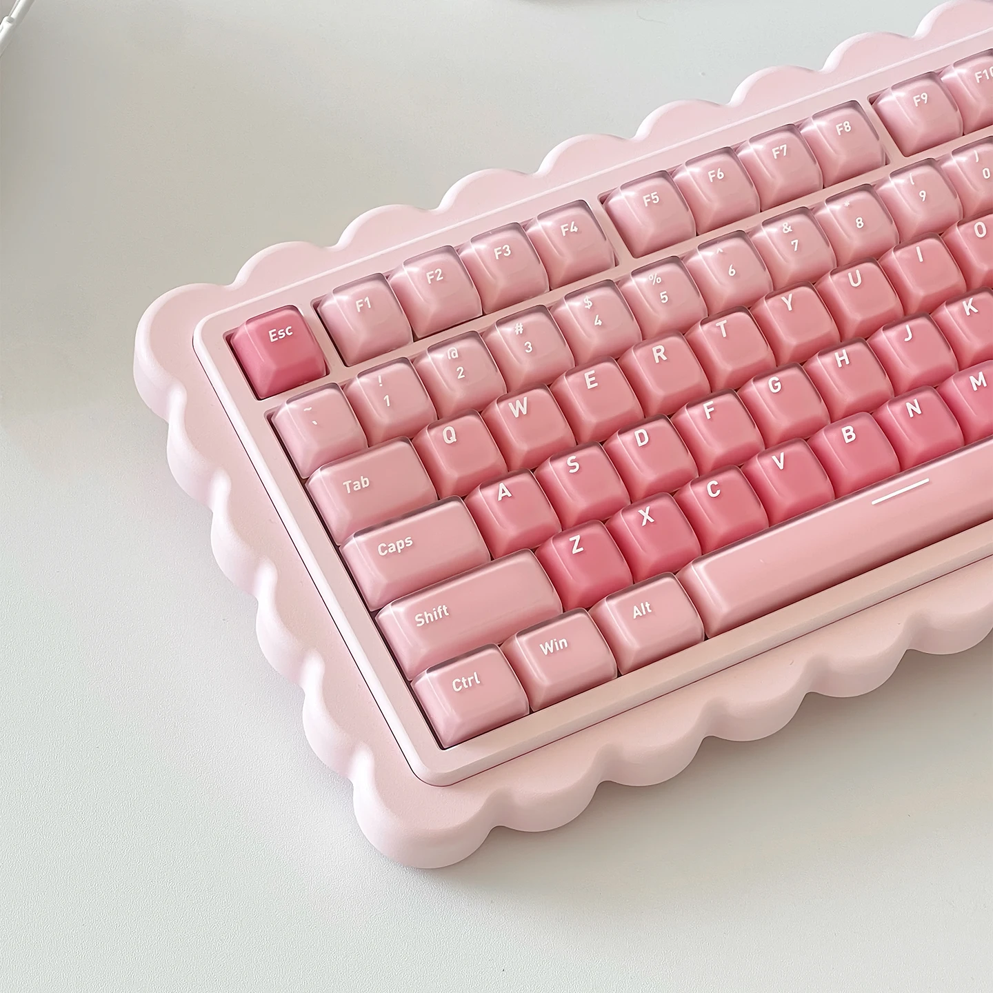 Mintcaps Liquid Strawberry Keycaps ABS+PC Round Pink Cute Keycap Sets CSA Profile For MX 61 64 87 96 104 Mechanical Keyboard