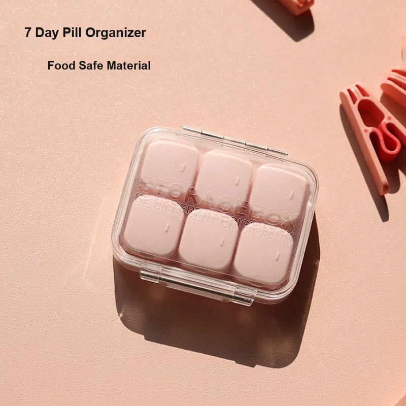 Pill Box Portable Small Sealed Large Capacity 7 Day Organizer for Outdoor Carrying and Daily Tablet Storage
