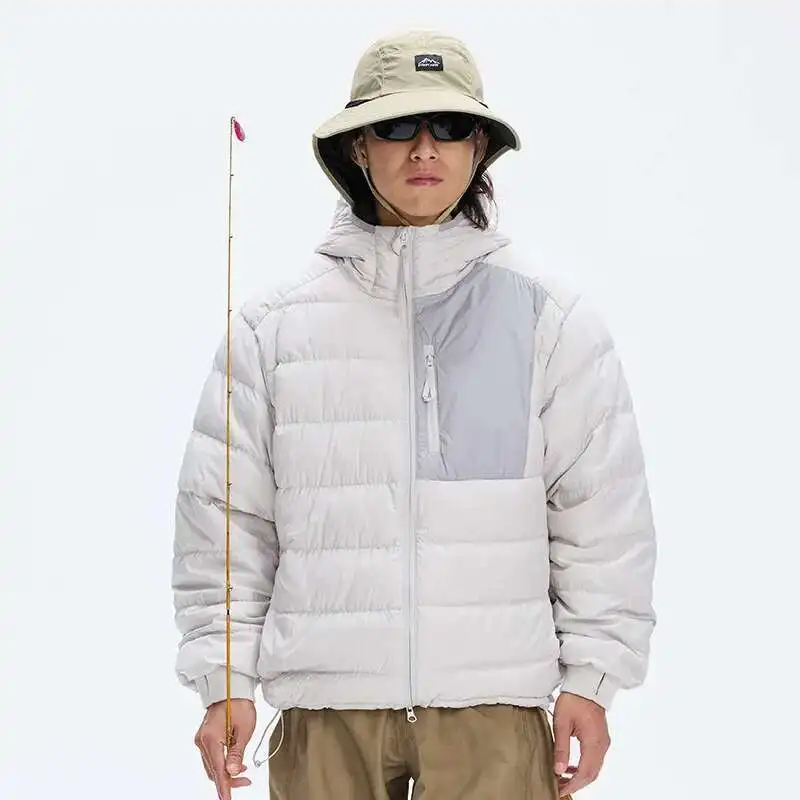 HKSH Outdoor Light Sport Kleurcontrast Donsjack met capuchon Dames Winter Berg Vrije tijd Waterdicht Klimmen Katoenen jas H2887