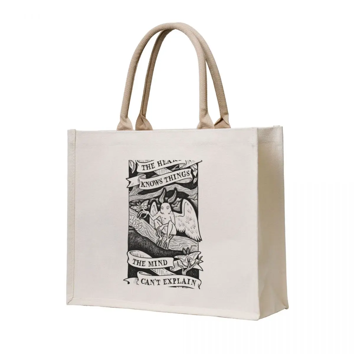 

The Heart Knows - Mothman Tote Bag Canvas shoulder bag Big bag women Cloth bags