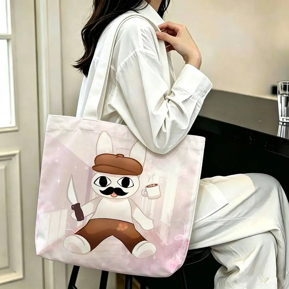 Game Animal Hospital B-Barney Printed Canvas Tote Bag Shoulder Bag Commuter Mommy Shopping Bag