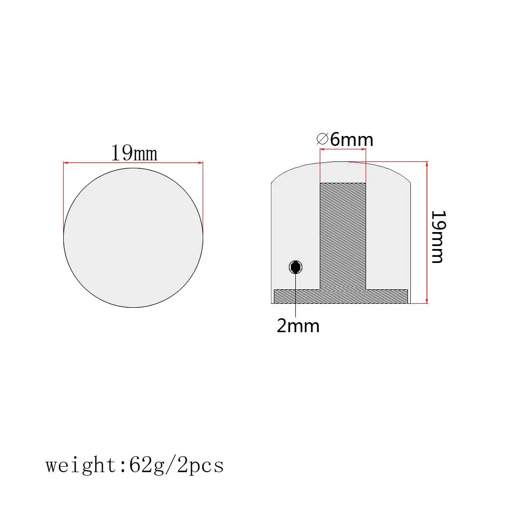 2 Pcs Bass Guitar Control Knob Cap with Allen Wrench for String Instrument