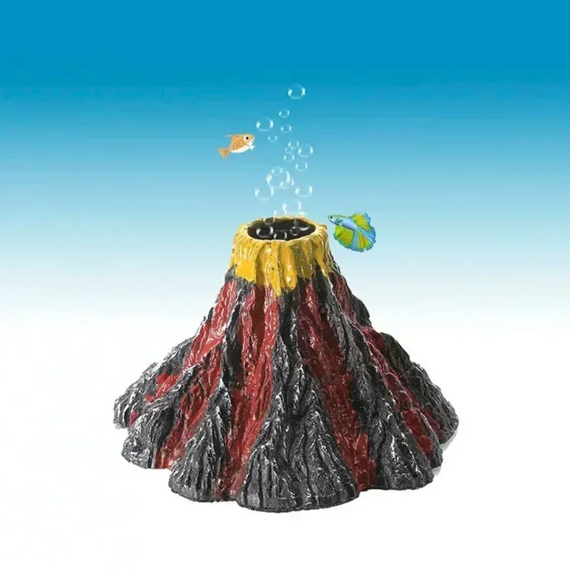 Fish Tank Decoration Resin Simulated Volcano Landscaping Aquarium Air Bubble Stone Oxygen Pump Decoration Artificial Ornaments