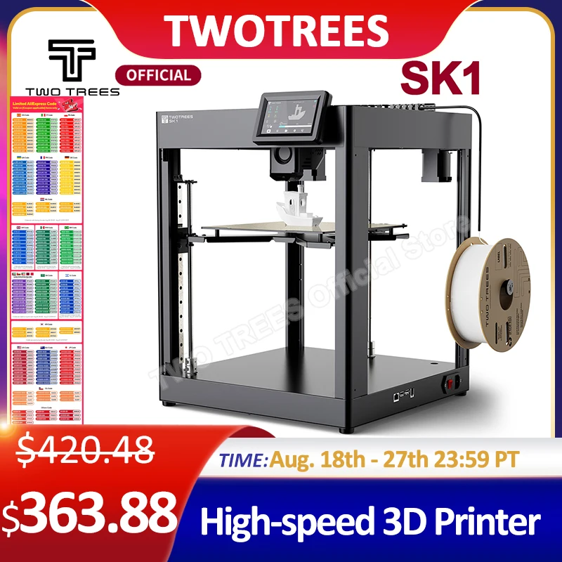 3D-принтер Twotrees SK1, 700 мм/с, Klipper 3D Impresora CoreXY с автоматическим выравнивающим экраном, высокоскоростная печать, 3D-принтер FDM