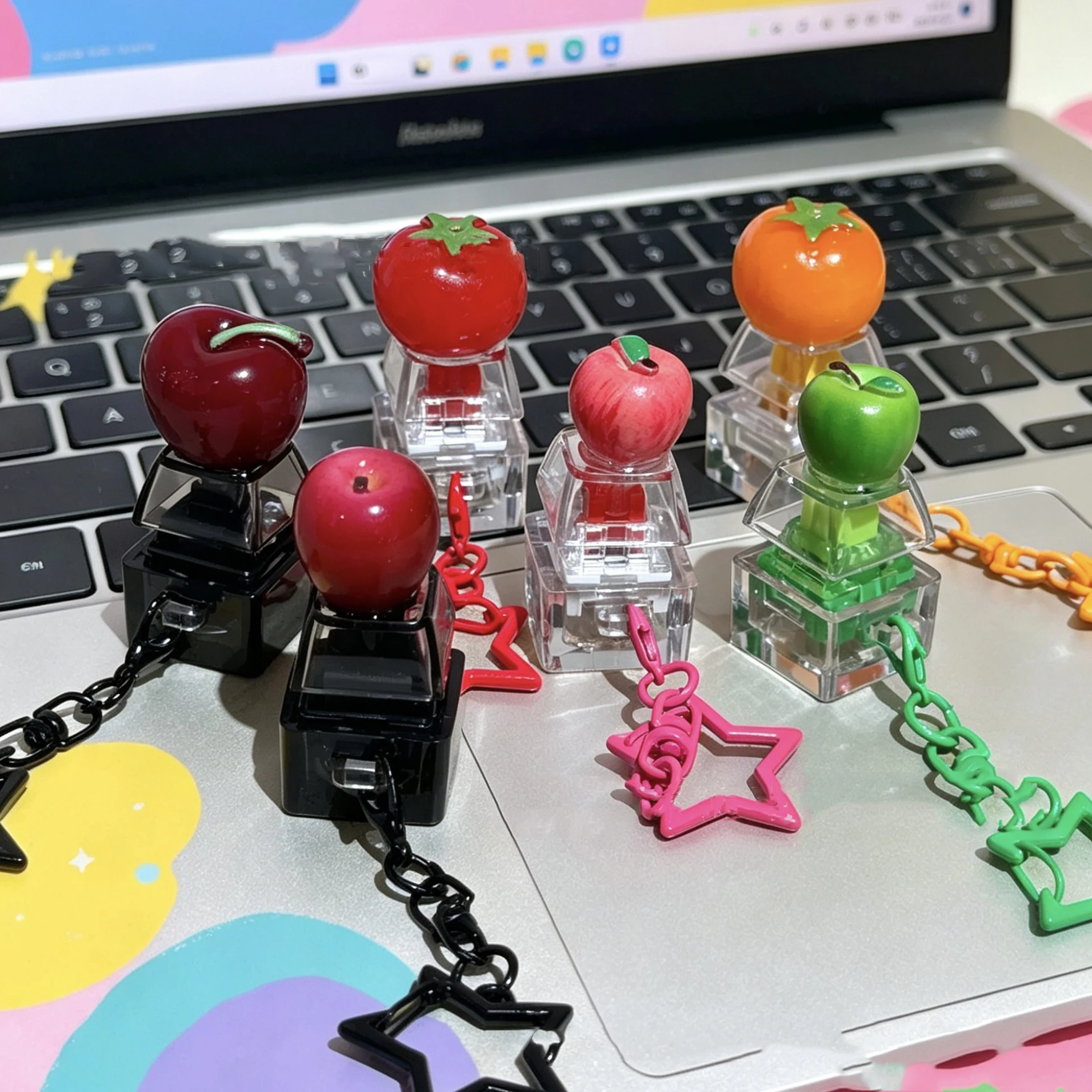 Seagull Mine Mini Clicky USB Keyboard Fidget Button Keychain With LED Sound for School Classroom Use