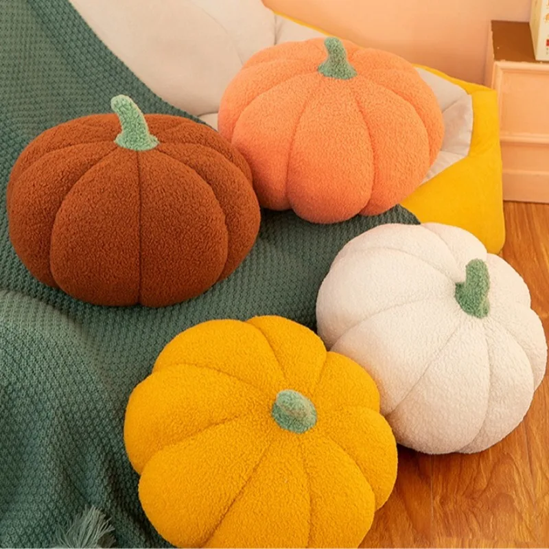 وسادة مريحة من القطيفة على شكل يقطين وسادة منسوجة ناعمة لغرفة المعيشة والمكتب والقيلولة وديكور المنزل على طراز صالة رائعة للهدايا