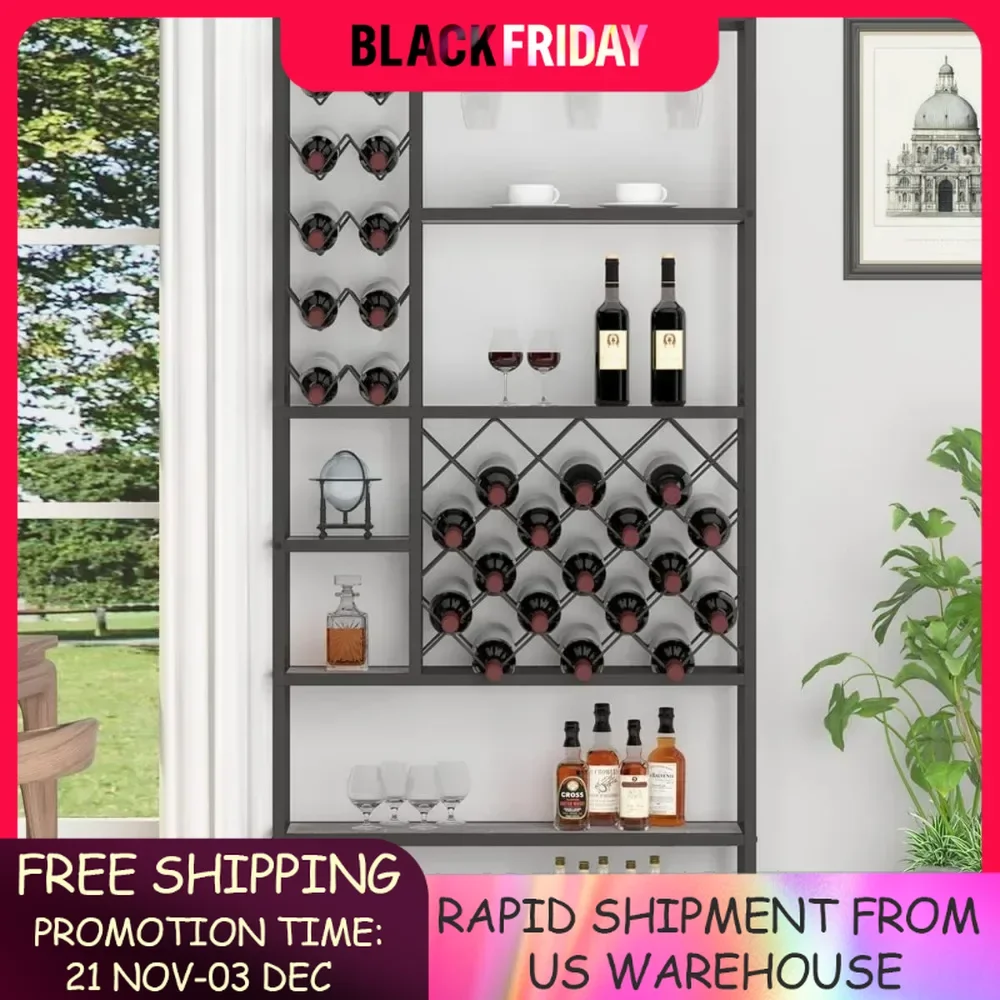 Wine Rack Modern Buffet Cabinet for Home Kitchen Dining Room Stackable Wine Racks Farmhouse Tall Coffee Bar Cabinet With Storage