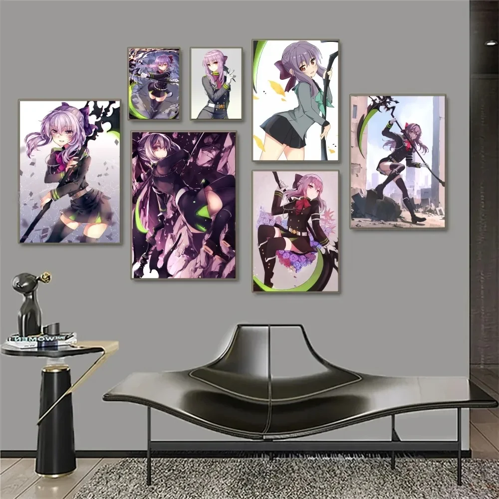 1pc Seraph Of The End Hiiragi Shinoa Anime Poster HD Posters Home Room Bar Cafe Decor Art Wall Painting Picture