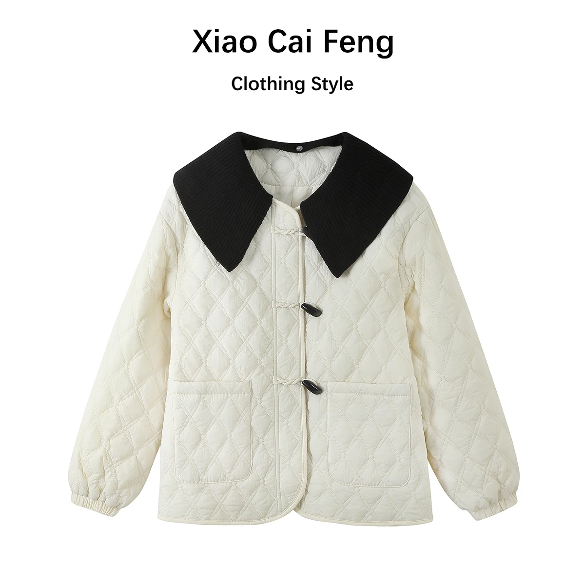 

Women's down Cotton Jaet Winter Thi Outerwear Detachable Collar Button Design Korean Sle 2024 New Arrival Cotton Coat