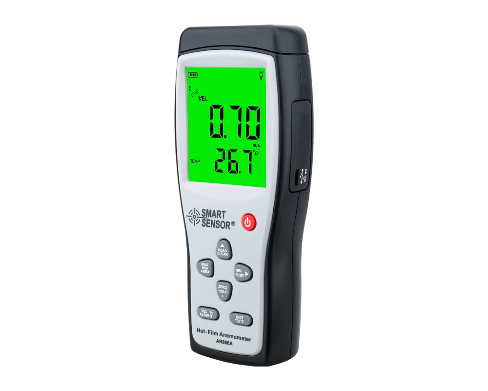 40M/S Data Hold to PC via USB Digital Hot-film Anemometer Wind Speed meter Air Velocity wth temperature measurement