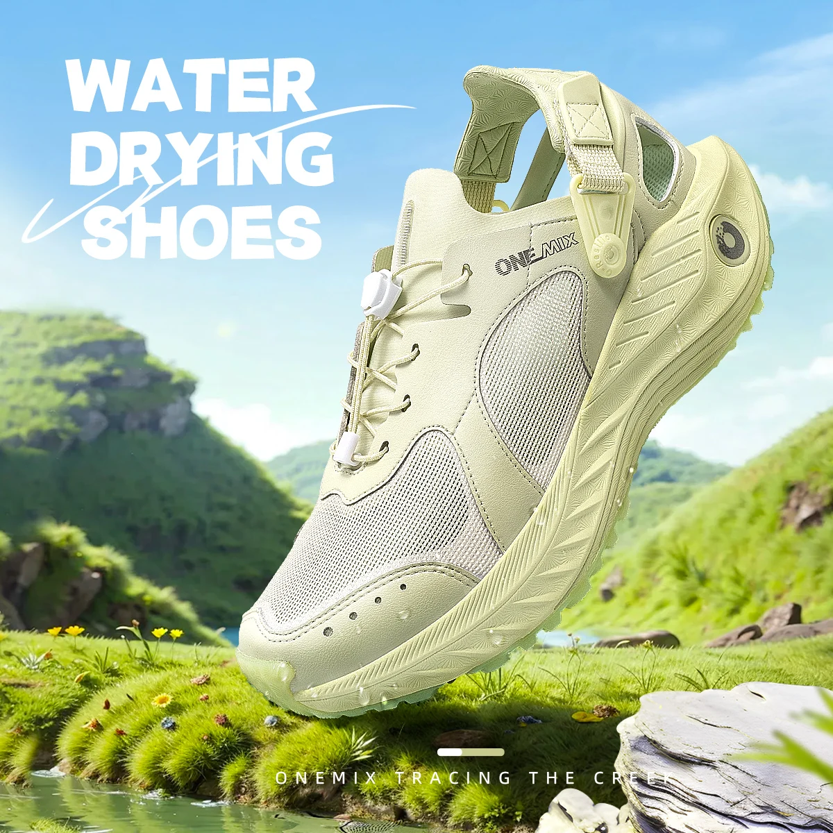 ONEMIX Unisex Summer Breathable Quick Dry Water Shoes Non Slip Outdoor River Trekking Lightweight Walking Sneakers
