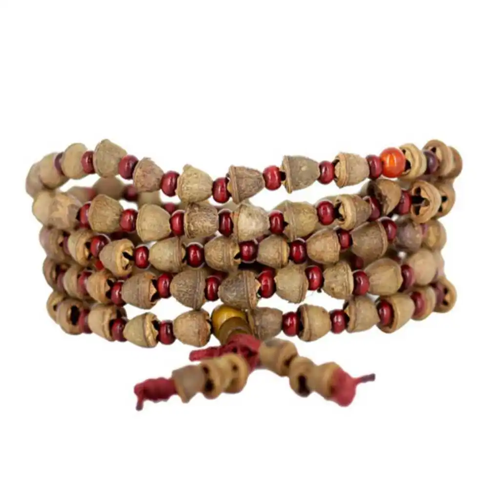 

108 Rudraksha beads Cuff Men Mala Buddha Lucky Bracelet Pray Calming Bohemia spread Handmade Practice Elegant Emotional Chain