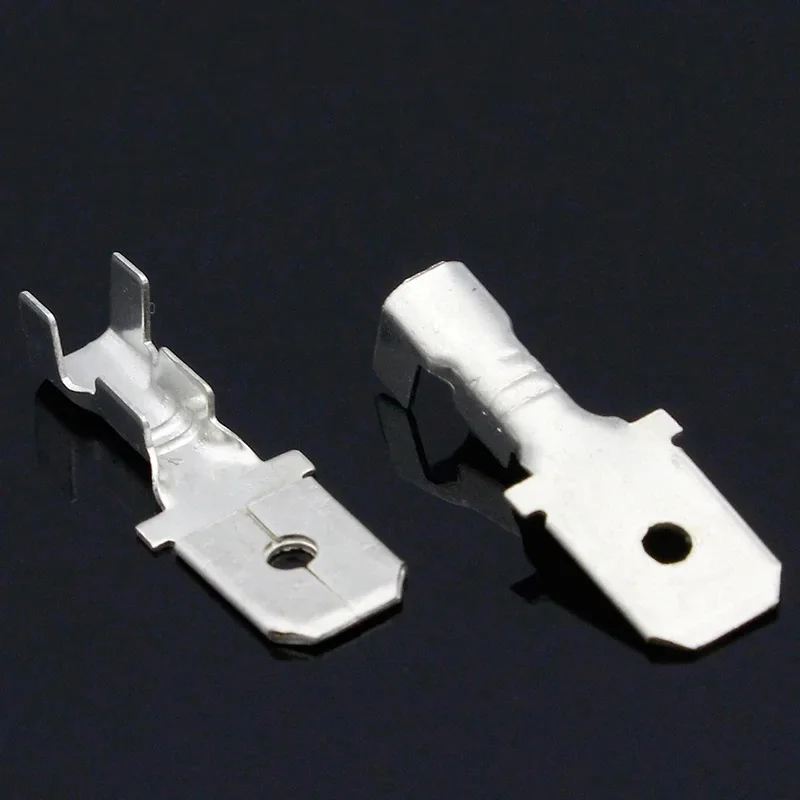 

200PCS 6.3mm brass tin-plated Crimp Terminal Male Female Spade Connector Crimping terminals