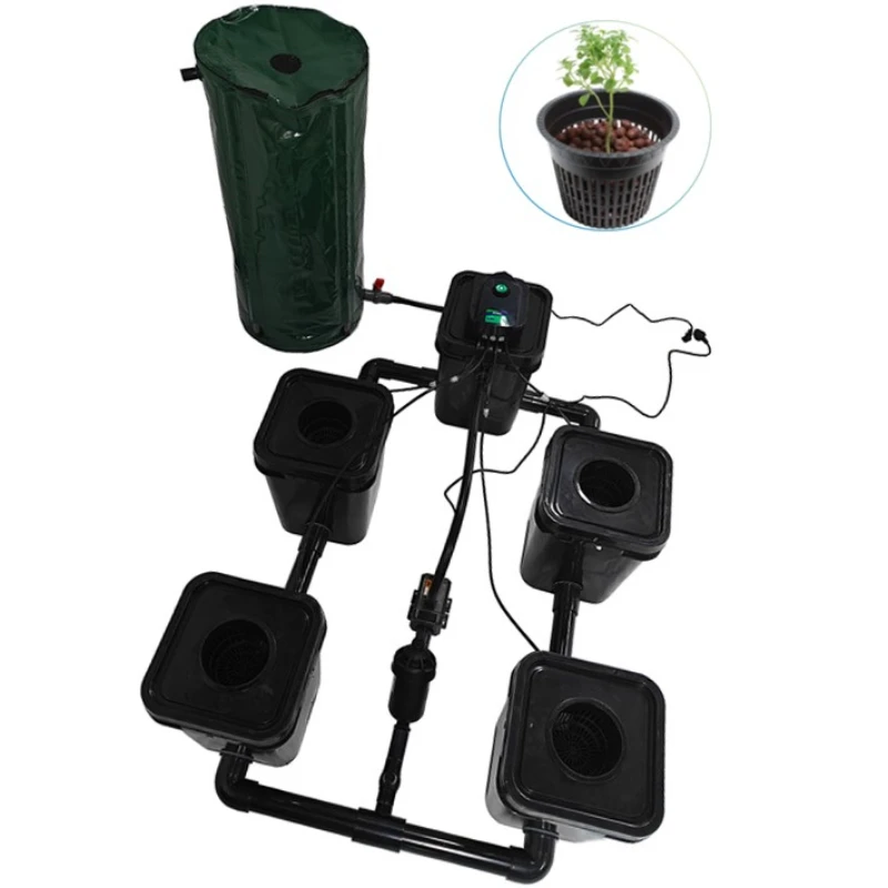 4 Buckets RDWC Hydroponic System With Air Pump And Cycle Pump