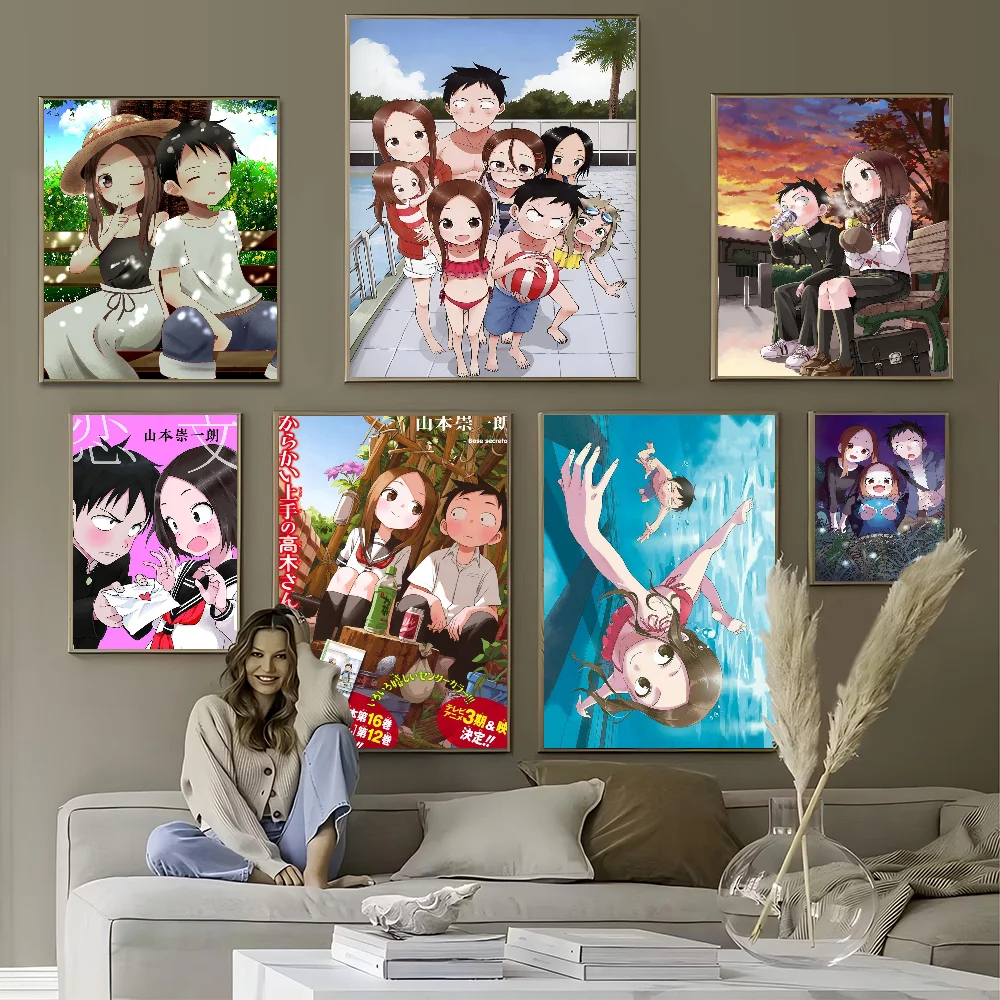 

Teasing Master Takagi-san DIY Sticky Poster Fancy Wall Sticker For Living Room Bar Decoration Wall Decor