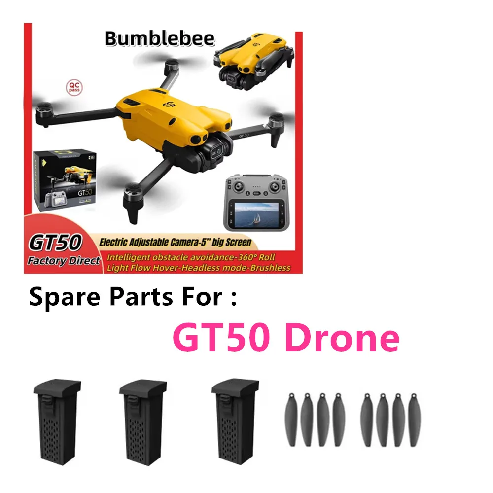 GT50 Drone Battery 3.7V 1300mAh / GT50 Bumblebee Drone Parts  Propeller Maple Leaf GT50 Drone Accessories Original Battery