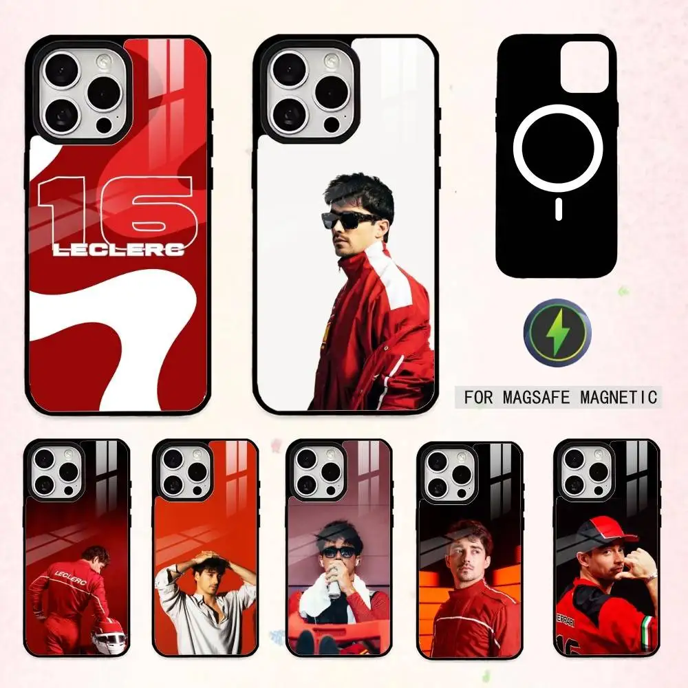 

Sports C-Charles Leclerc Phone Case For iPhone17,16,15,14,13,12,11 Plus,Pro Max Magnetic For Magsafe Wireless Charging
