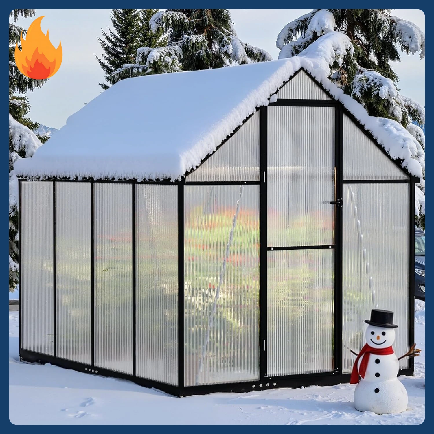 

[Новое поступление! ]6×8FT Теплица для улицы, большой комплект для прогулок в теплице и посадка в зимнем саду, улучшенный алюминиевый зеленый хо