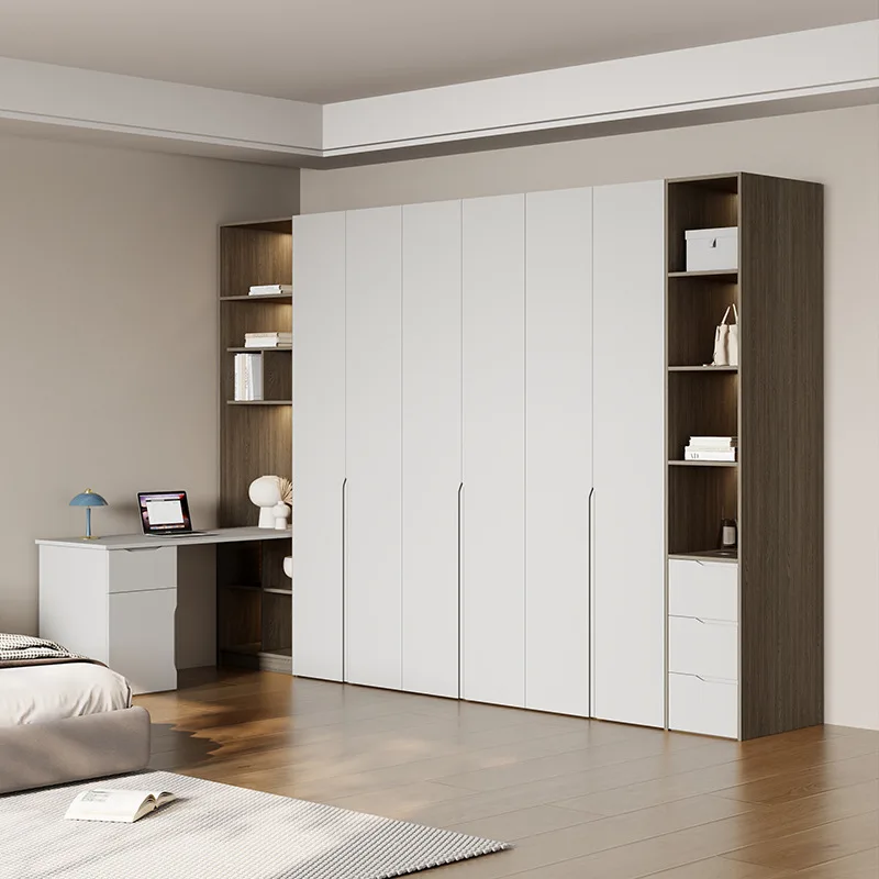 

#Wood Multi-Layer Large Wardrobe Drawers For Rental Room Modern Design Hanging Area Board