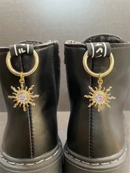 2Pcs Luxury Jewelry Sun Shoe Charms For Boots Personality Shoe Pendant Decoration Alloy Buckle Decor Women Shoes Diy Accessories