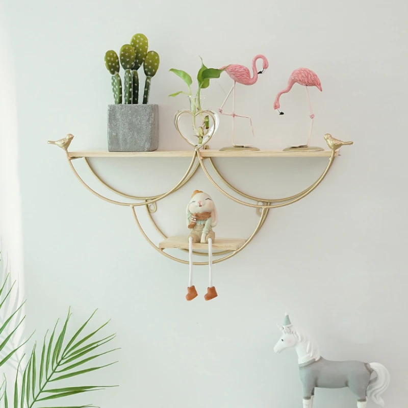 Modern Geometric Wall Shelf Set for Living Room Home Decor Storage with Interlocking Triangle Design