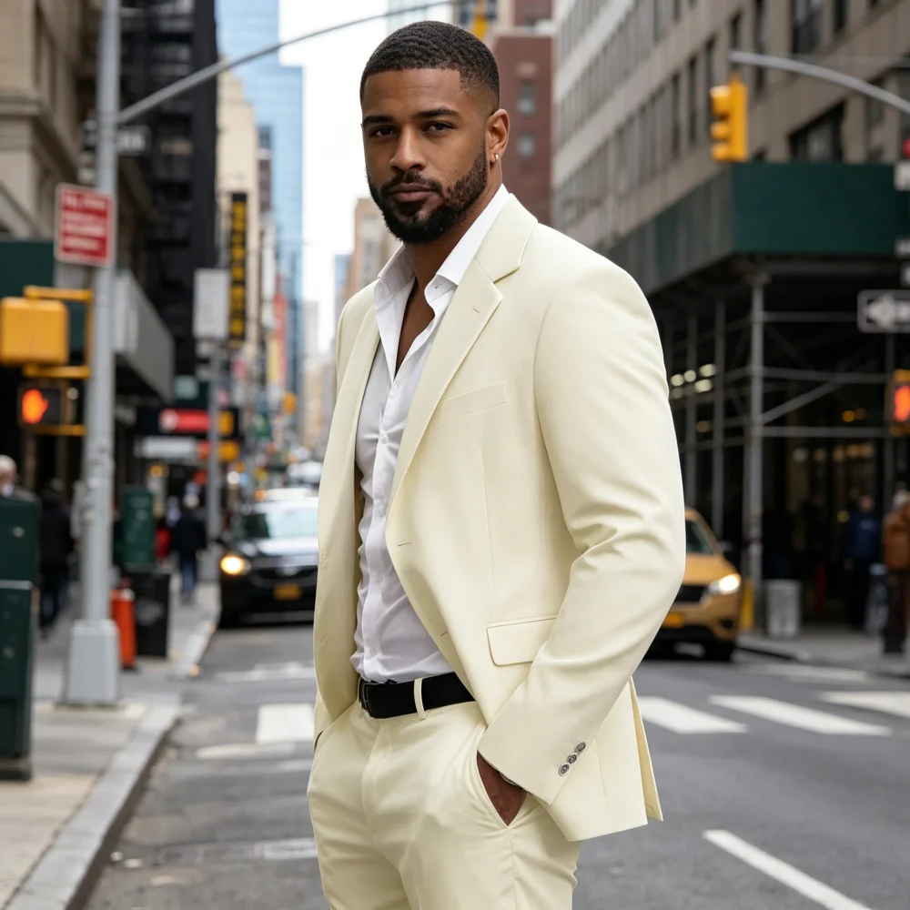 

Высококачественный мужской костюм-смокинг Slim Fit с отложным воротником, деловой пиджак и брюки, комплект из 2 предметов для свадьбы, вечеринки, торжественных мероприятий
