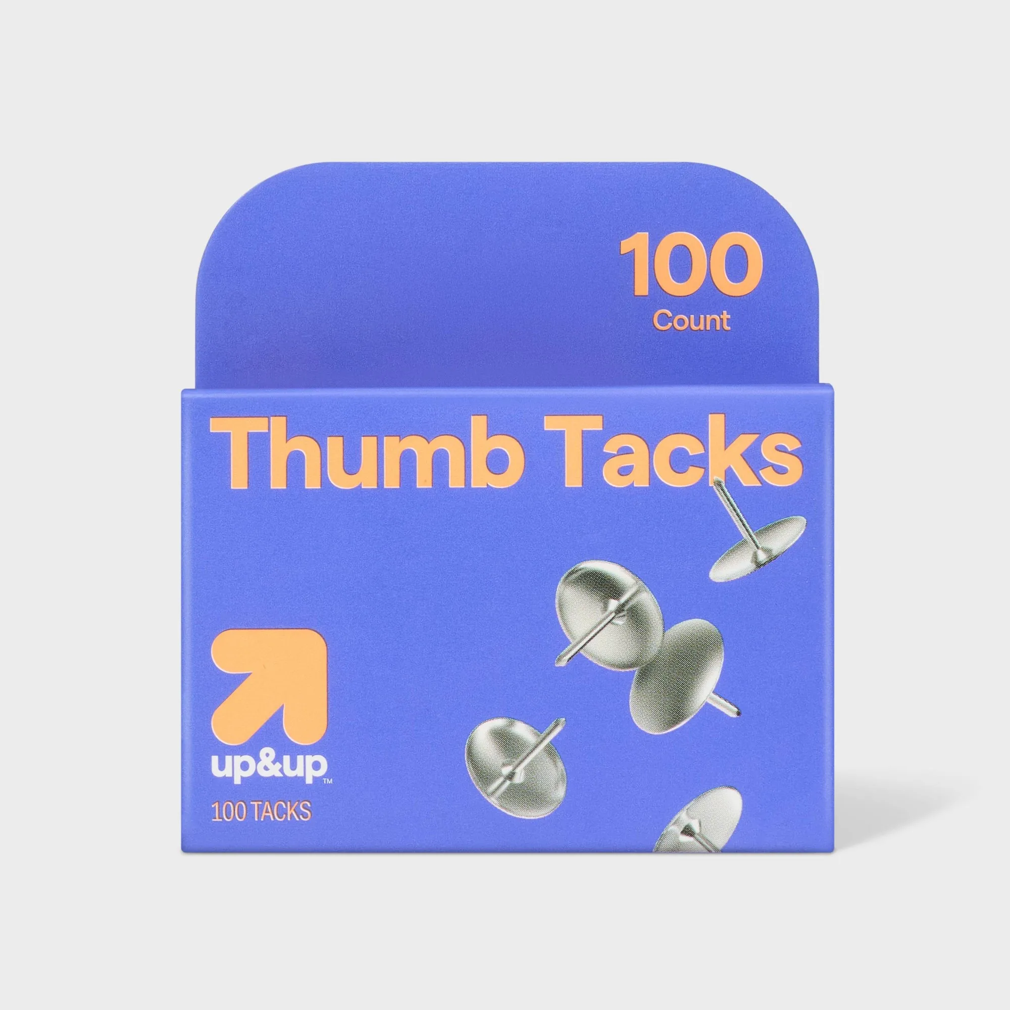 100ct Thumb Tacks Silver: Metal Push Pins for Wall, Office & Art, 0.054" Height, 0.392" Width, 100 Pack