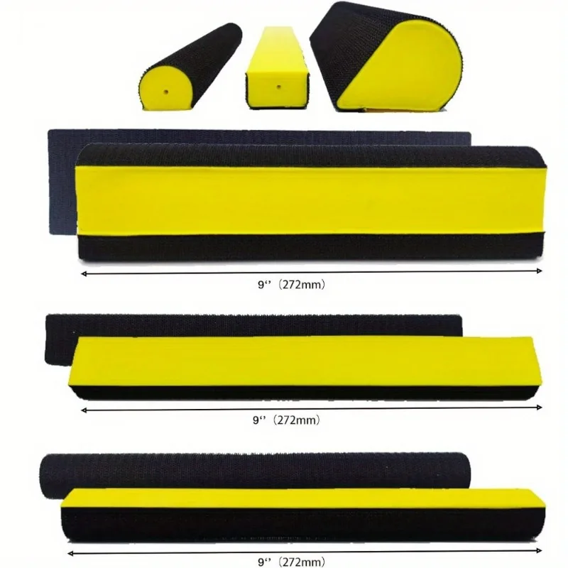 7pcs Hand Sanding Block Set Rectangle Handheld Sanding Pad Hook and Loop Interchangeable Assorted Shapes
