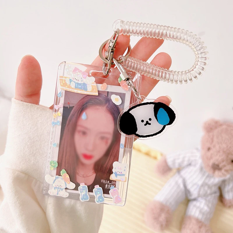 Acrylic Cute Card Holder Cover Transparent 3 inch Photocard Stationery Photo Frame Idol Photo Sleeves Photo Protector
