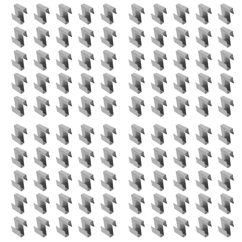 AB11-100Pcs Stainless Steel Z-Lap Type Greenhouse Glazing Clips Garden Supplies Clips