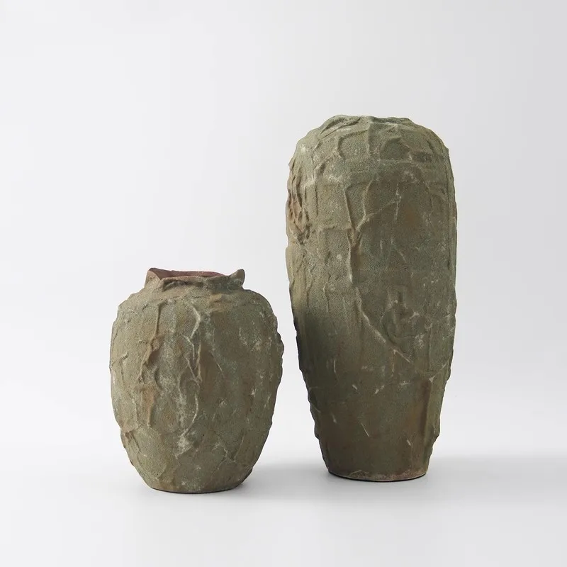 Modern new Chinese retro creative ceramic flower ware  vase dried flower insert porch restaurant home soft decoration jewelry
