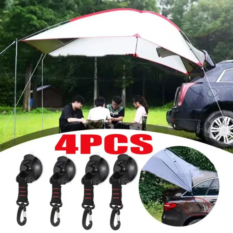 

Suction Cup Hook Swivel Red 4 Pack Cups Window with Hooks Strong Car Awning Clips Camper Van Accessories