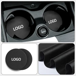 2 PCS Car leather Water Coaster Non-Slip Mat Car Bottle Holder Insert Pad For Bentley Bentayga Continental Flying Spur GT