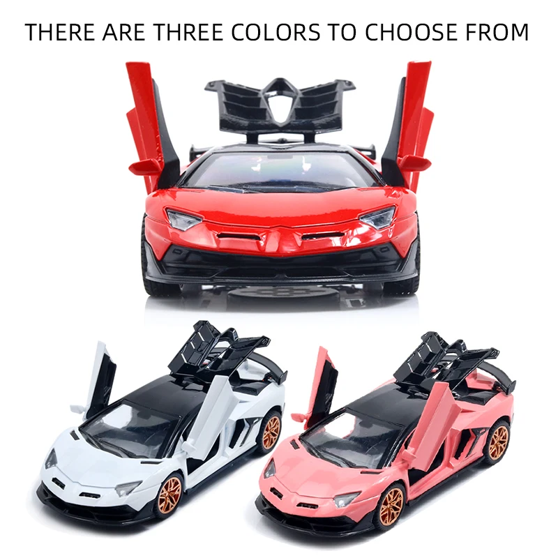 1: 32 simulation alloy car model, sports car, metal toy car, decorative parts, return force car