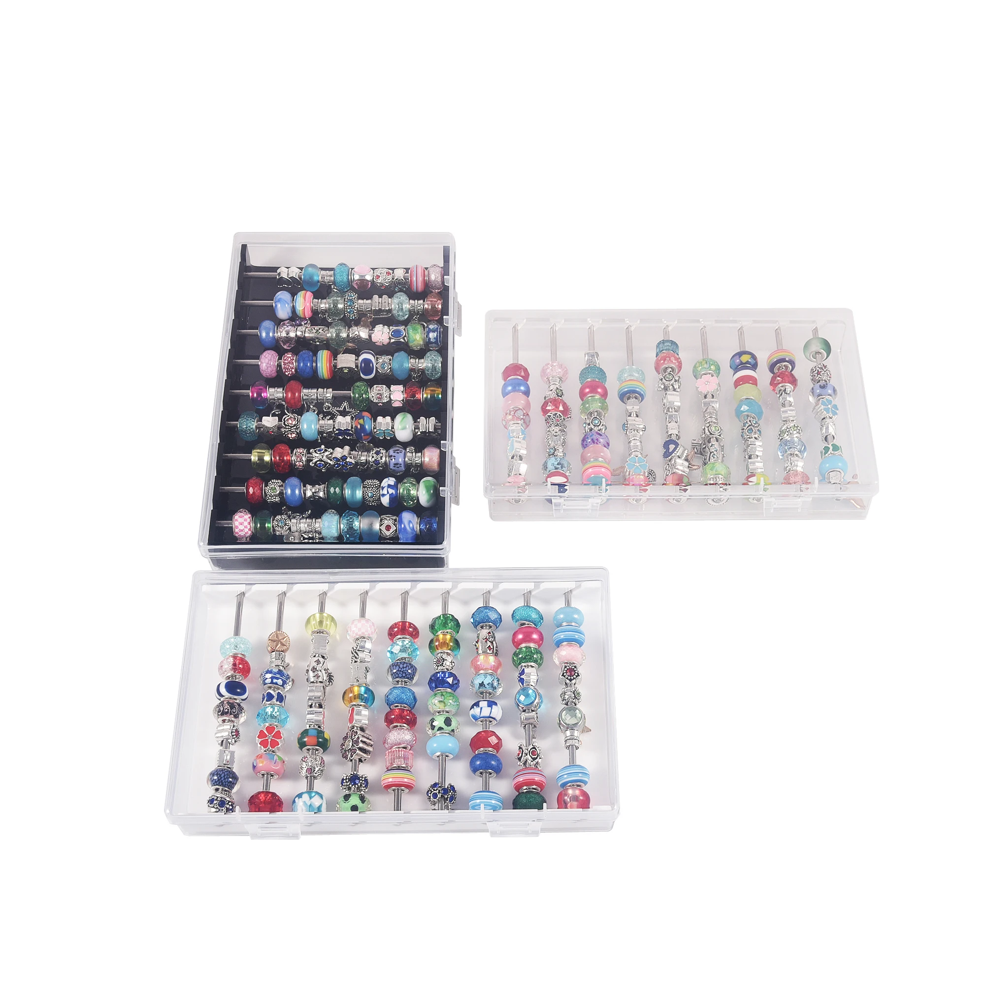 Loose Beads Display Showcase Acrylic Jewelry Bracelet Charms Holder Storage Box Large Capacity Transparent Ring Hanger Dustproof