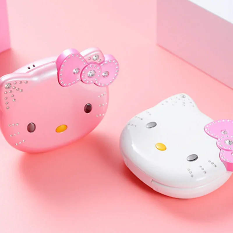 Sanurgente-Mini téléphone portable à rabat Hello Kitty, rose, blanc, mignon, dessin animé, original, Kawaii, mode, jouet, anniversaire, cadeaux de Noël, 2024