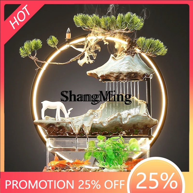 

FG Zen water ornaments circulating waterscape living room desktop small fish tank glass tank office opening gift