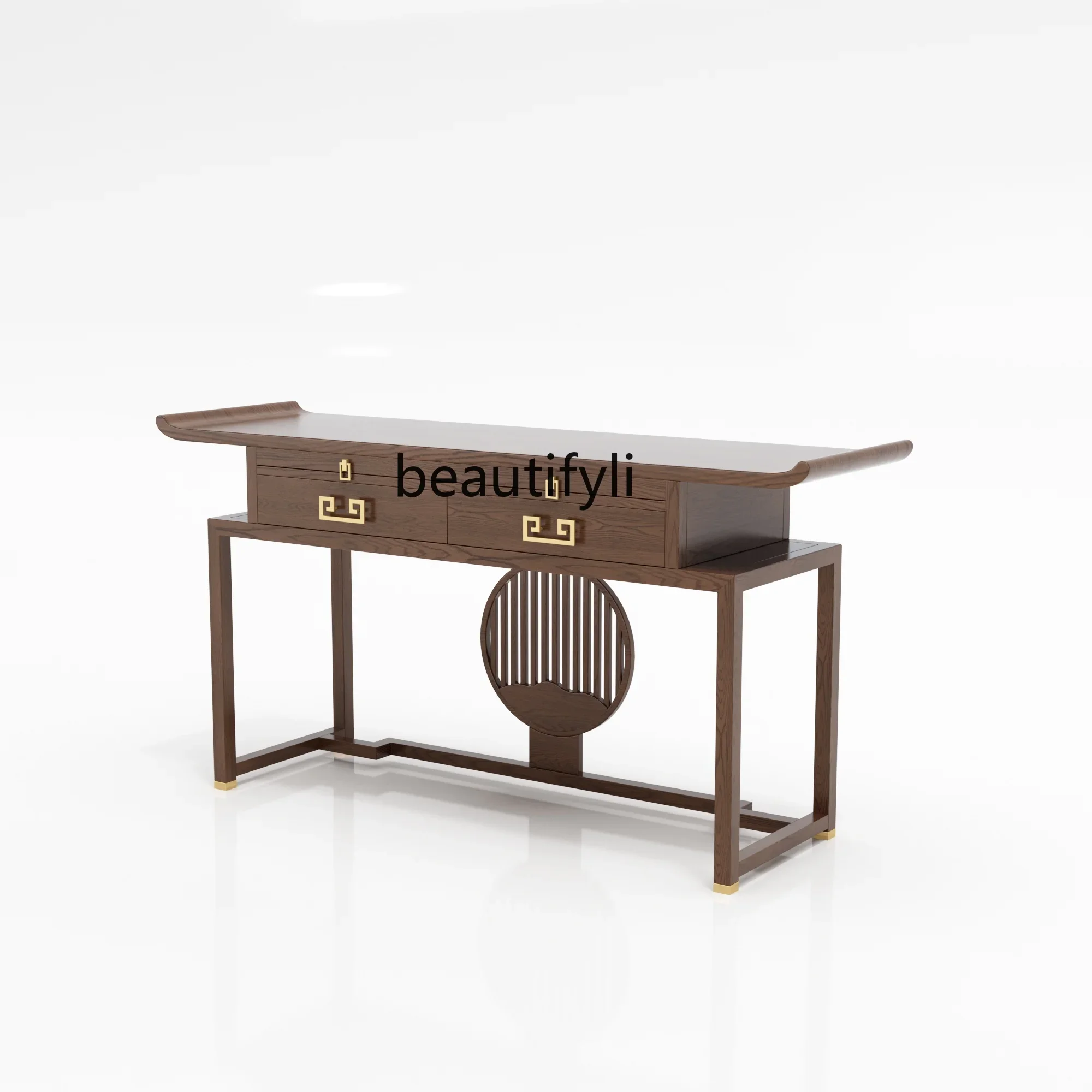 

A16 Hallway Solid Wood Altar Buddha Shrine New Chinese Zen God of Wealth Worship Table Home Tribute Table Length a Long Narrow T