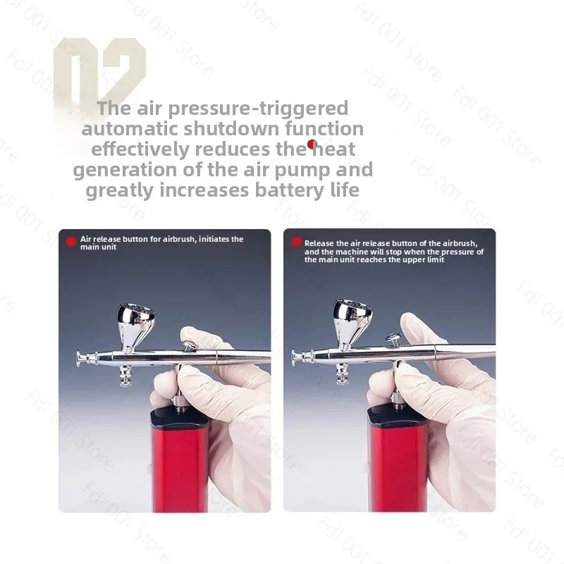 MIO HM-01 Portable Compressor | Black/Red, Replaceable Battery, 4-Valve Linkage Air Supply Lightweight Air Pump