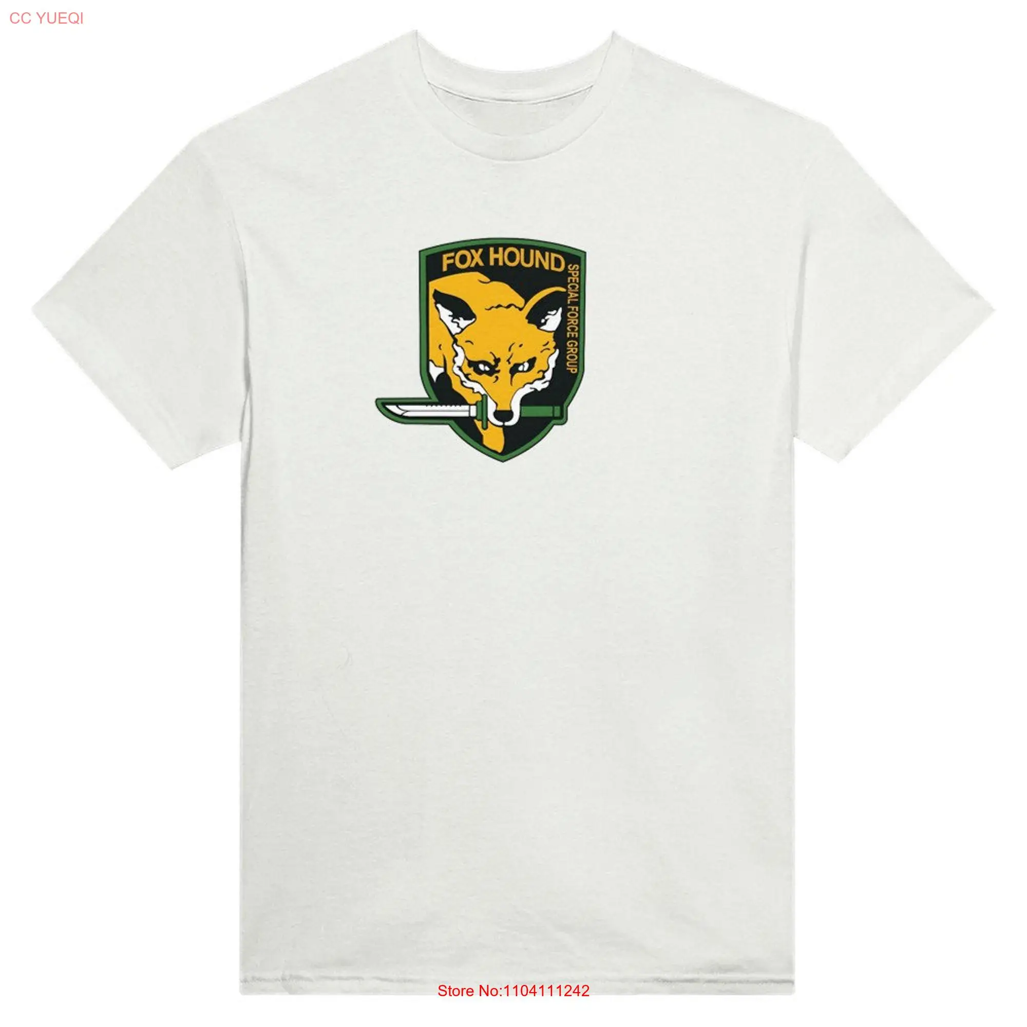 Foxhound Special Force Group Metal Gear Solid Crewneck T shirt long or short sleeves