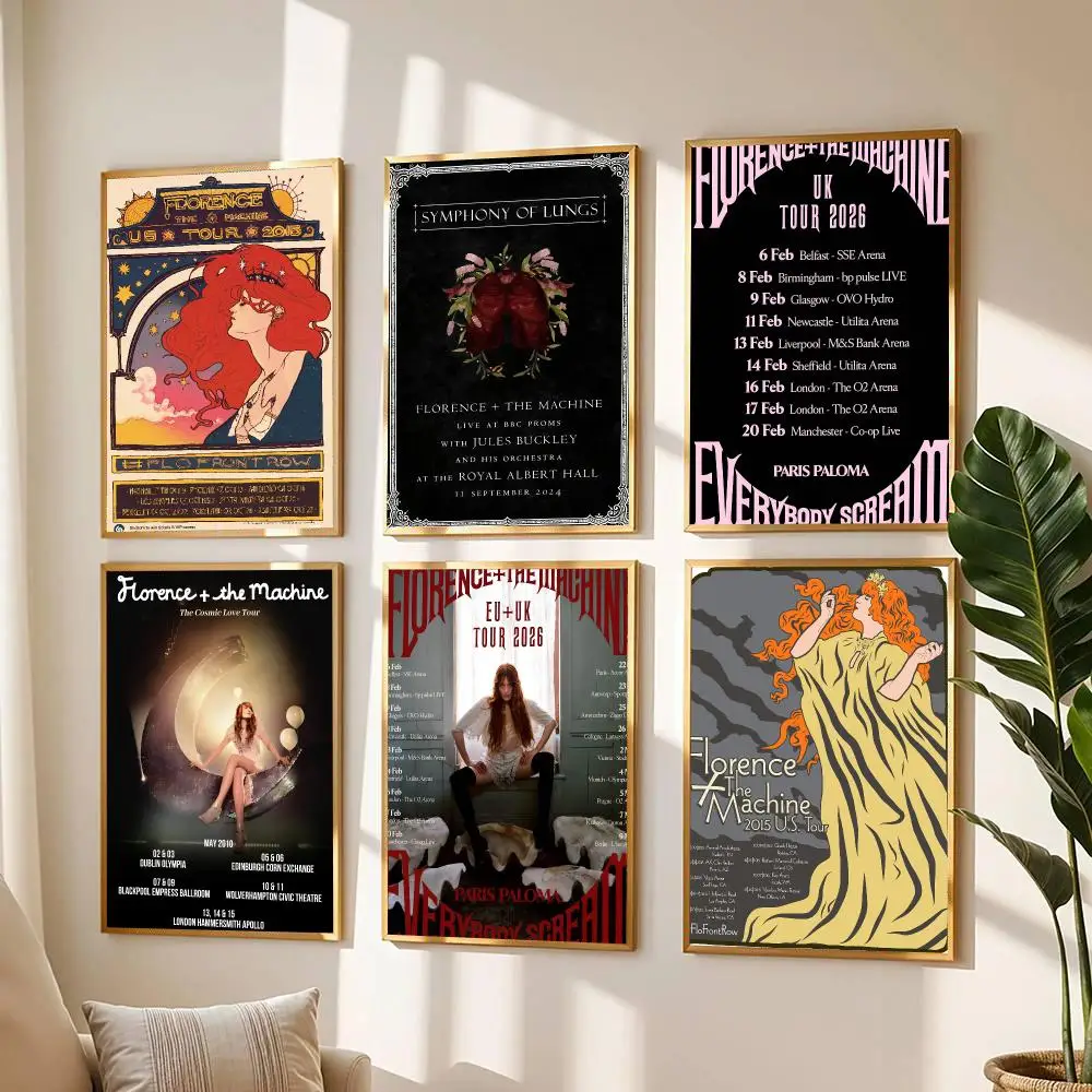 band F-Florence The Machine-E Poster Modern Wall Decal for Living Room Cafe Office Bar and Bedroom