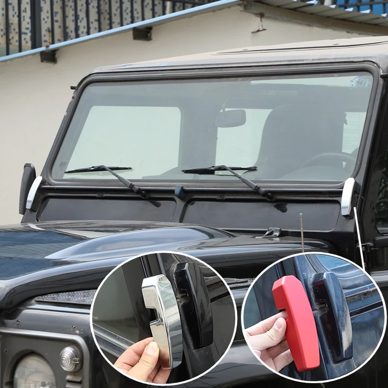 

Для Land Rover Defender 110 90 130 2004-2018 алюминиевый сплав красный автомобильный передний лобовое стекло соединительная крышка отделка автомобильные аксессуары