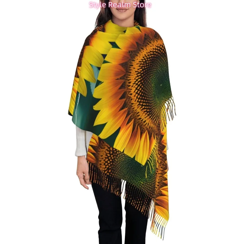 

You Are My Sunshine с принтом подсолнуха, женский модный зимний шарф, мягкие длинные стильные теплые шаль, шарфы, накидки