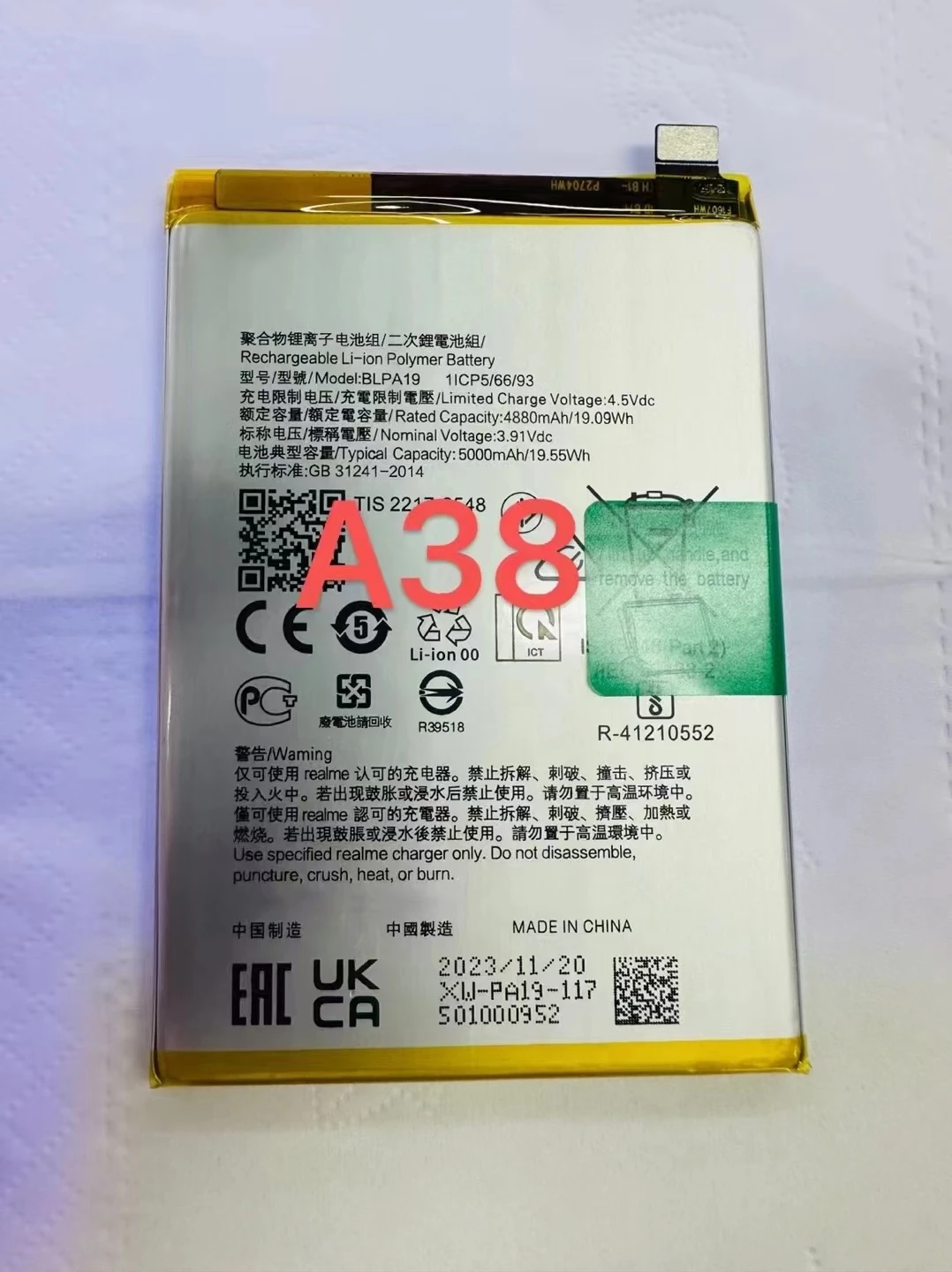 New Battery 5000mAh BLPA19 Battery For A58 4G / A38 4G Mobile Phone Batteries +Tools